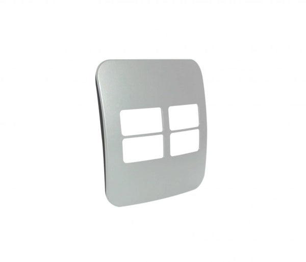 Major Tech Four Single Mod Cover Plate SV/WT Trim (100mmx100mm) Horizontal VB6206SV