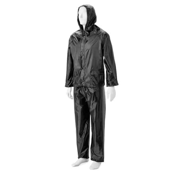 DROMEX Rubberized Rain Suit Black 2XL: Waterproof Protective Gear