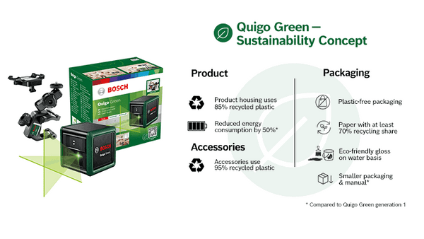 Bosch Quigo Green Cross Line Laser - 0603663C02