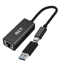 RCT USB 3.0 type Gigabit ethernet adapter with C & A converter. RCT Peripherals