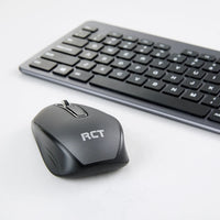 RCT Wireless Keyboard and Mouse Combo | 104-key Slimline Scissor Switch Keyboard | Wireless Optical Mouse; 1200DPI RCT Peripherals