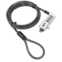 RCT 4 digit 3 in 1 notebook security lock; T-Bar; T-Bar Nano and Wedge Lock Slot Compatible;1.8m