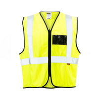 DROMEX 2XL Lime Reflective Vest: Anti-Static & Flame Resistant High Visibility Safety Workwear