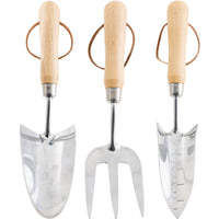 Rutland 3 PCE STAINLESS STEEL GARDEN SETWOODEN HANDLES
