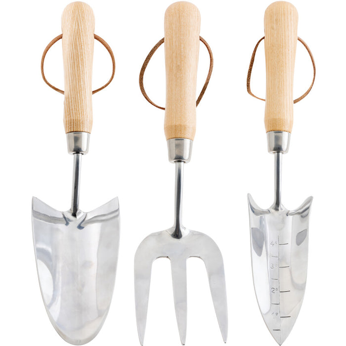 Rutland 3 PCE STAINLESS STEEL GARDEN SETWOODEN HANDLES