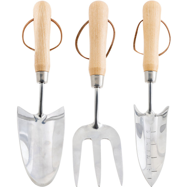 Rutland 3 PCE STAINLESS STEEL GARDEN SETWOODEN HANDLES
