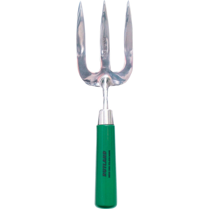 Cromwell Stainless Steel Hand Fork - Green Plastic Handle Garden Tool - RTL5222400K