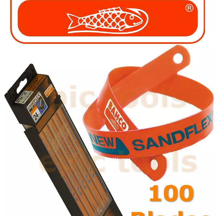 100 x Bahco Sandflex 24TPI Hacksaw 12