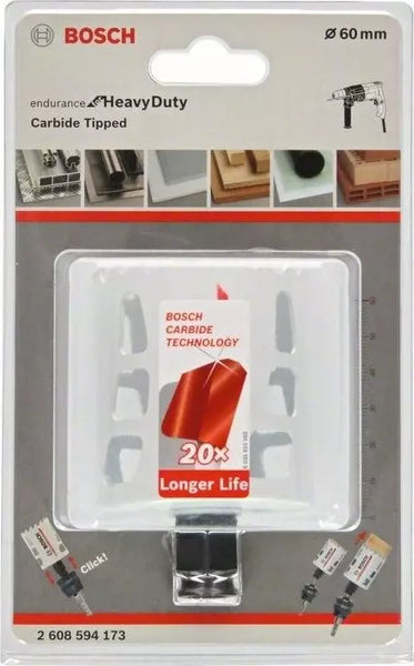 BOSCH Endurance Heavy Duty Carbide Tipped Hole Saw, 60mm Diameter. Drill Attachment for Wood, Metal, & More.