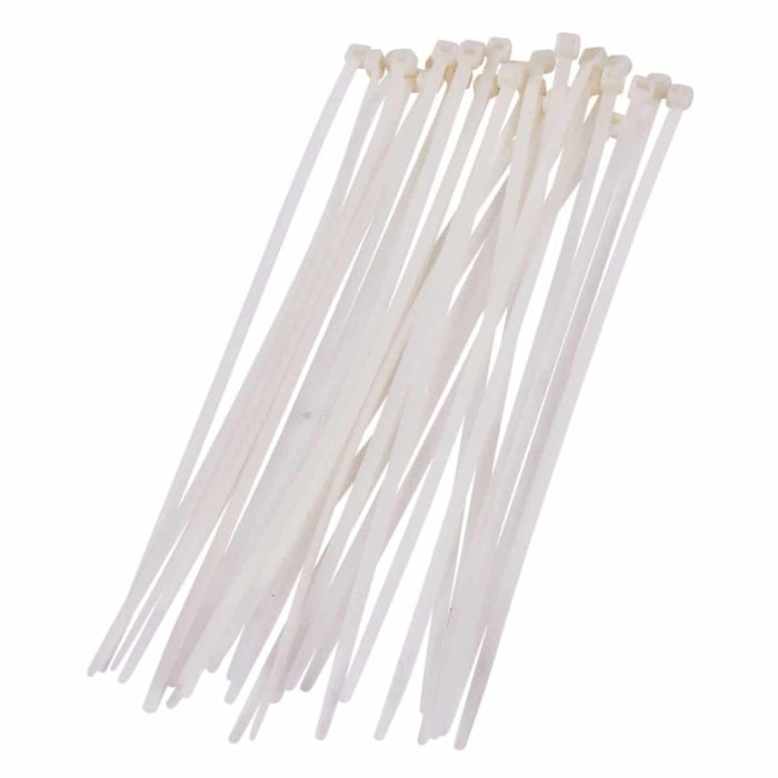 EXTRALINK Cable Ties 5x250mm White (100) - Durable Zip Ties for Cable Management