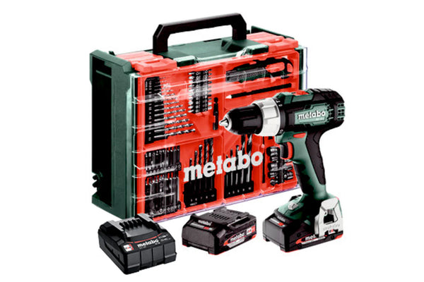 Metabo SB 18 L Cordless Hammer Drill Set with Accessories & Batteries