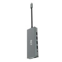 RCT compact 12-in-1 USB Type C hub with 2 HDMI; 1 VGA; 3 USB 3.0; 1 USB 2.0; 1 RJ45; PD100W; audio; SD & microSD card reader RCT Peripherals