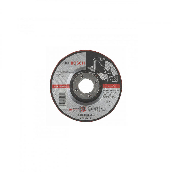 Bosch Grinding Disc WA 46 BF 115mm - Metal Grinding Wheel - 2608602217. Cut & Grind INOX Stainless Steel with this abrasive disc.