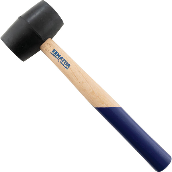 Senator 16oz BLACK RUBBER MALLET,HARDWOOD HANDLE