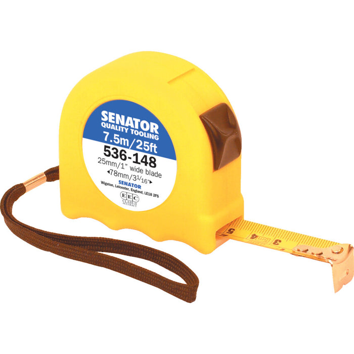 Senator 7.5M/25' HI-VIS LOCKING TAPE -YELLOW CASE