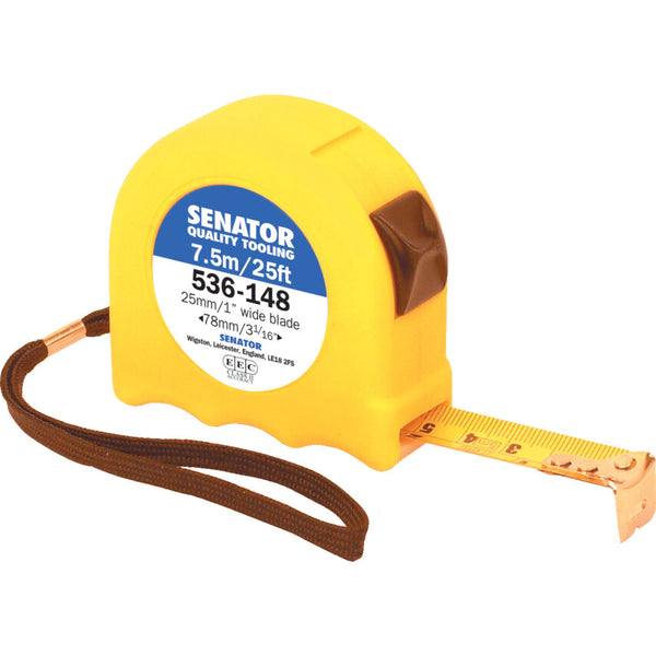 Senator 7.5M/25' HI-VIS LOCKING TAPE -YELLOW CASE