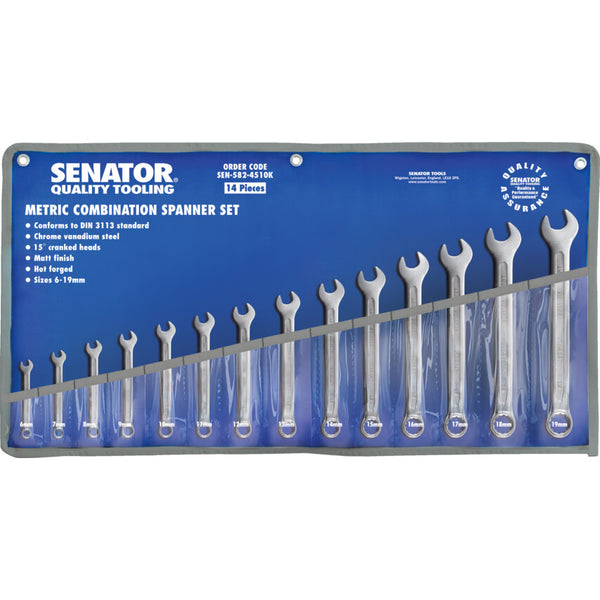 Senator 6-19mm CV COMBINATION SPANNER SET(14PC)