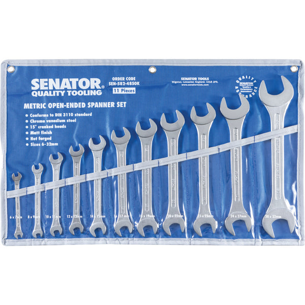 Senator Metric Open Ended Spanner Set (11 Pieces) - 6-32mm | Hand Tool
