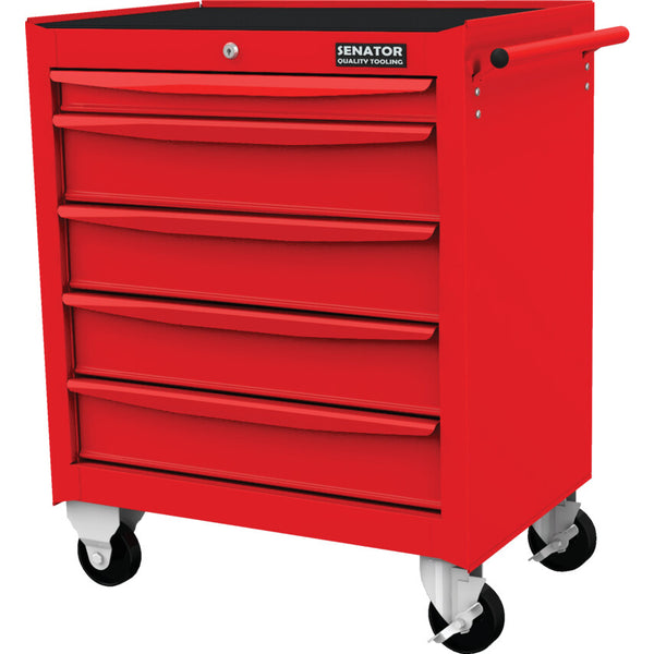 Senator RED-27" 5 DRAWER ROLLER CABINET