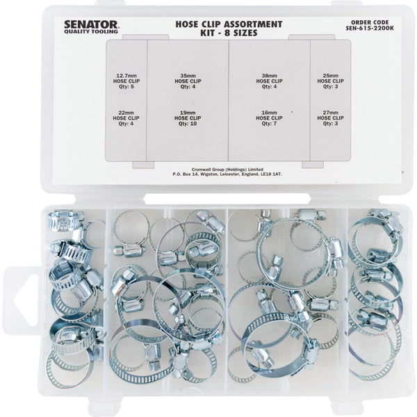 Senator 40 PCE HOSE CLIP ASSORTMENT-8 POPULAR SIZES KIT