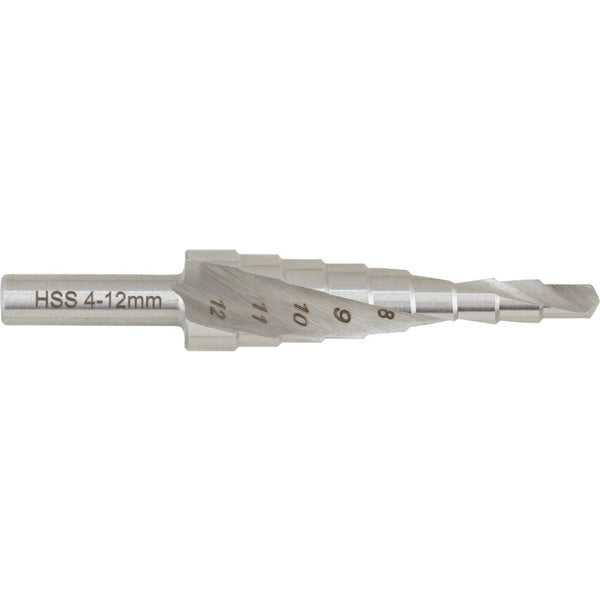 Sherwood HSS 4-12mm Step Drill Bit - 9 Step Sheet Metal Hole Cutter Tool for Metalworking - High Speed Steel