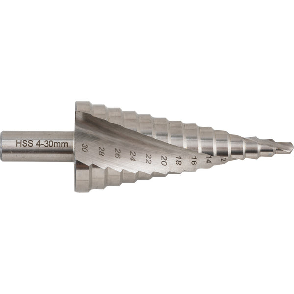 Sherwood HSS Step Drill Bit 4-30mm - Sheet Metal Hole Cutting Tool, 14 Steps