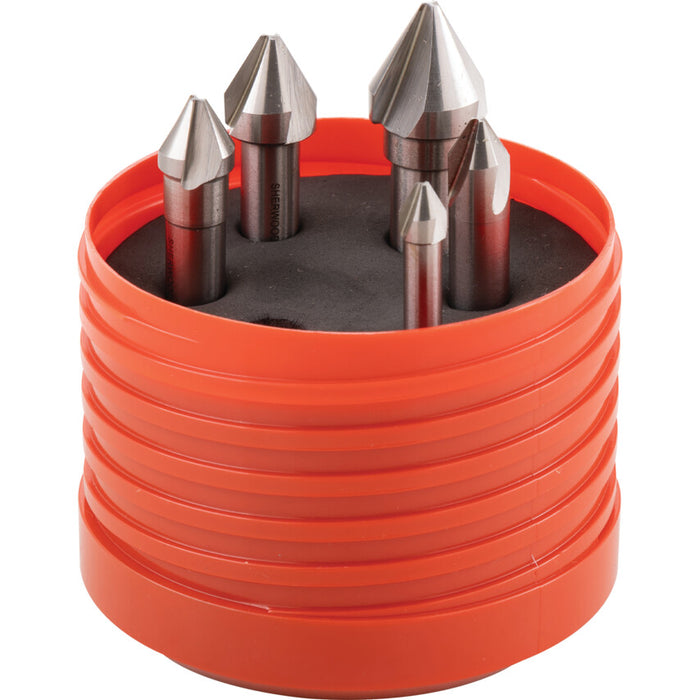 Sherwood HSS-Cobalt Countersink Set: 6-16mm, 60 Degree. Stainless Steel Countersink Tool Set