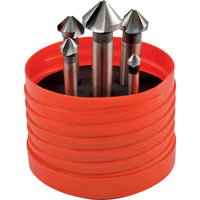 Sherwood 5-Pce 90Deg HSS-Cobalt Countersink Set in Orange Case