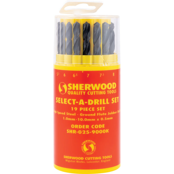 Sherwood 19-PCE SELECT-A-DRILL SET1.0-10.0x0.5mm
