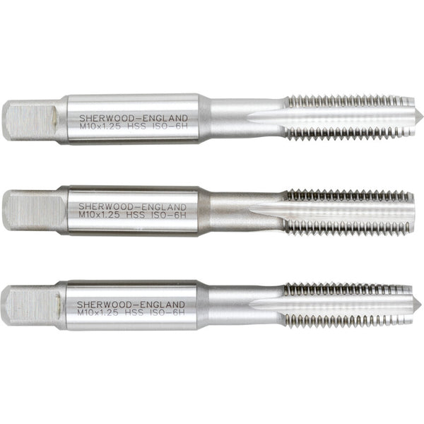 Sherwood 10x1.25mm HSSGT STR. FLUTE TAPSET
