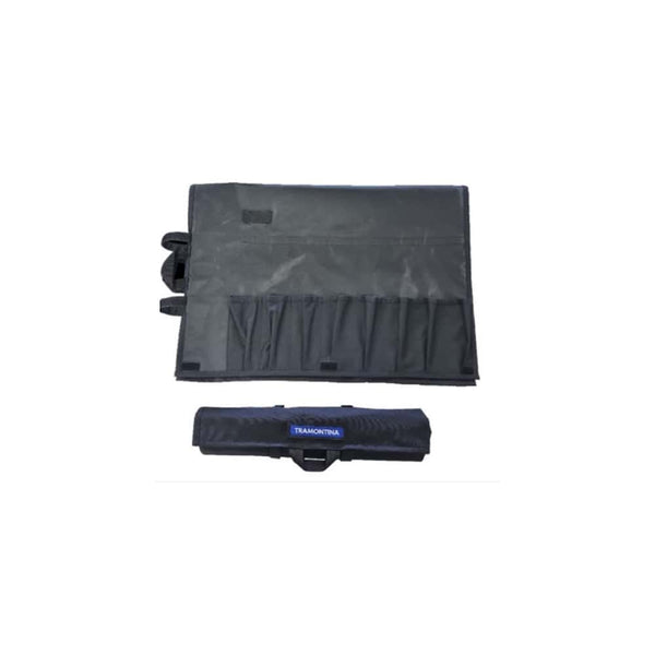 Tramontina Knife Bag - 8 Slot Chef Knife Roll - Black Professional Knife Storage & Carrying Case