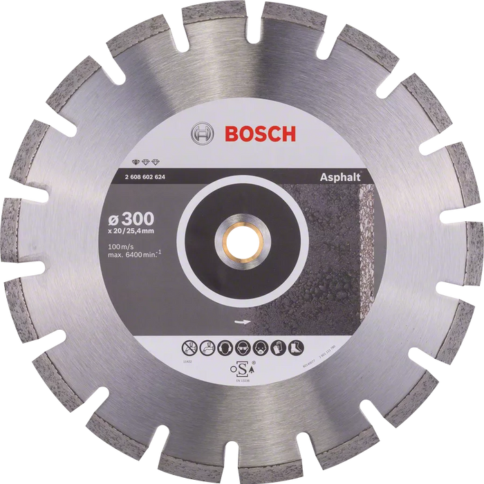 Bosch 300mm Diamond Blade - Asphalt Cutting Disc for Concrete - Segmented Rim