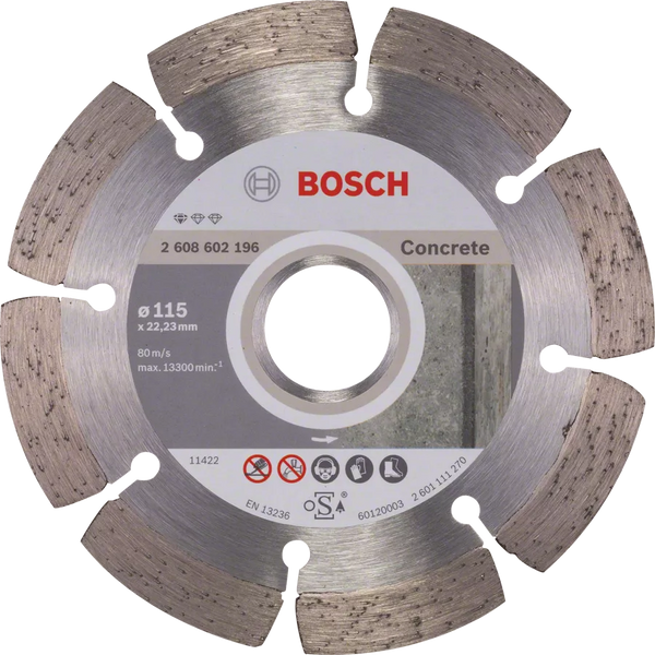 Bosch: Diamond discs  - Standard for Concrete 115 x 22,23 x 1,6 segmented -  SKU: 2608602196