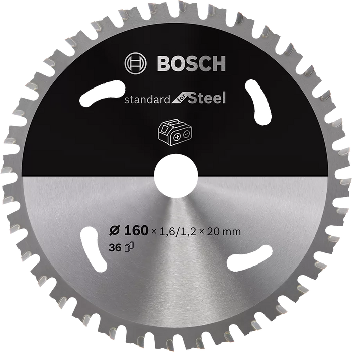 Bosch 160mm Steel Cutting Circular Saw Blade, 36 Teeth - Standard for Steel - Metal Cutting Disc