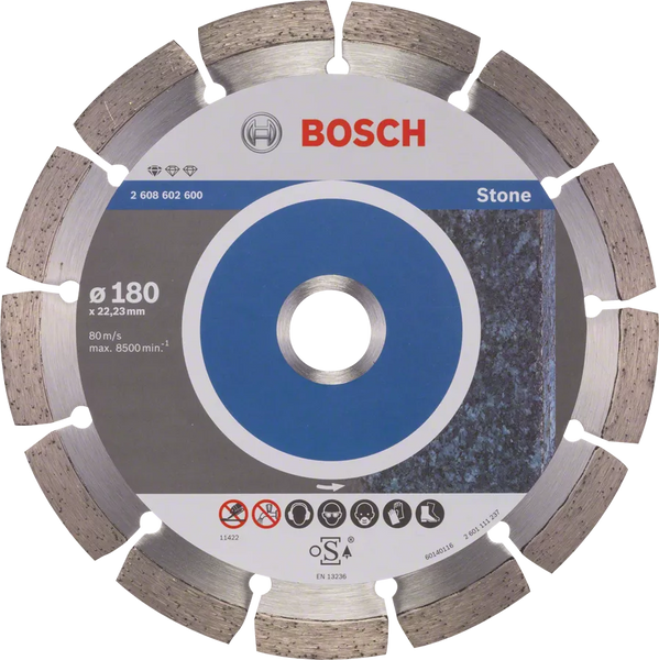 Bosch 180mm Diamond Blade for Stone - Segmented Cutting Disc, 2608602600