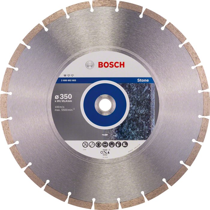 Bosch 350mm Diamond Blade: Stone Cutting - Segmented Disc for Concrete, Brick & Masonry