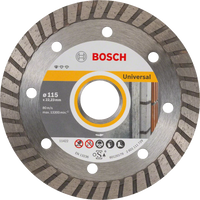 Bosch 115mm Diamond Cutting Disc - Universal Turbo Rim Blade for Concrete, Stone, Tile. Segmented Design for Fast Cutting.
