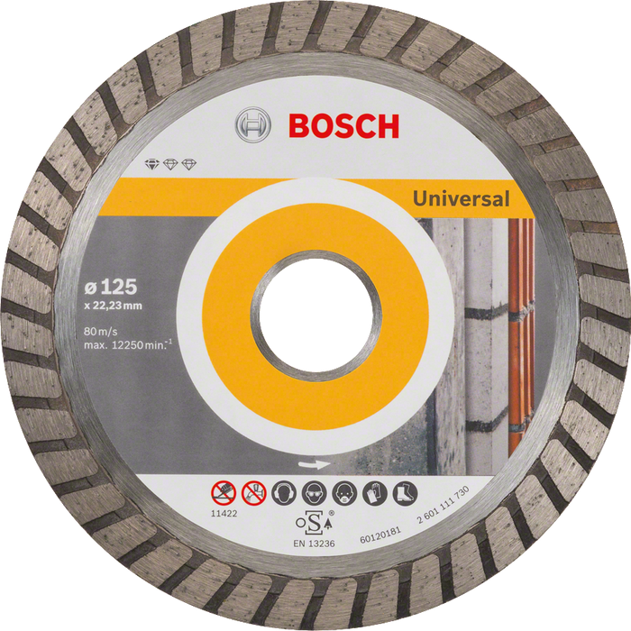 Bosch Diamond Disc Universal 125mm: Turbo Cutting Blade for Concrete, Stone & More