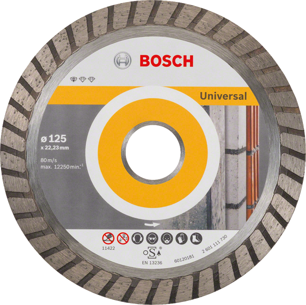 Bosch Diamond Disc Universal 125mm: Turbo Cutting Blade for Concrete, Stone & More