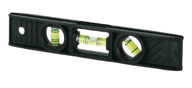 STANLEY ABS Torpedo Level 0-42-294 - 3 Vials: Level, Plumb & 45° Angle. Lightweight ABS Body.