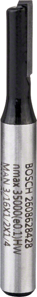 Bosch: Router bits  - Straight bits 1/4", D1 4,8 mm, L 12,7 mm, G 51 mm -  SKU: 2608628428