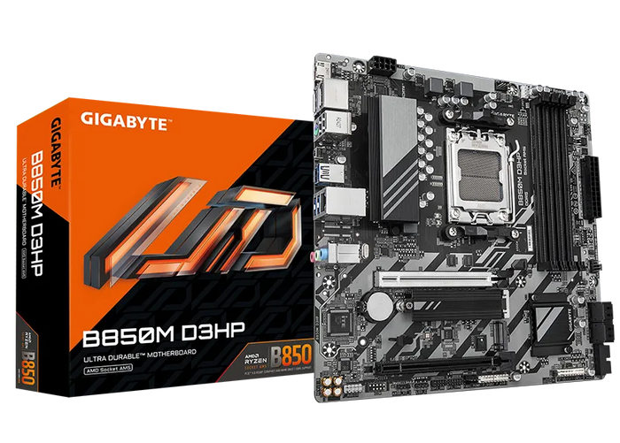 GIGABYTE AMD B850 Gaming Chipset for AMD AM5; 4x Dual DDR5; 2x M2; 1x HDMI 2x DP. .-GA-B850M-D3HP