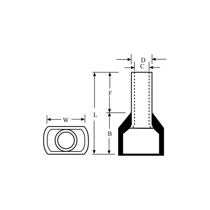 HellermannTyton Terminal Cord End Red 1.0mm - TE1010RD - Wire Connector Electrical Ferrules
