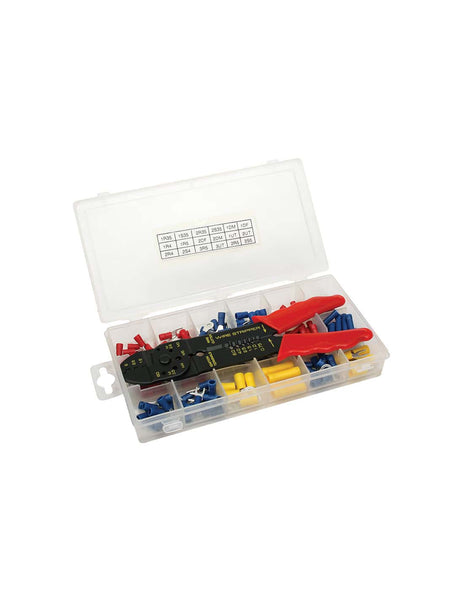 HELLERMANNTYTON Terminal Kit with Crimper - 105 Piece Wire Terminals and Connectors