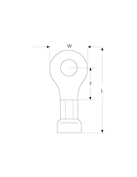 HellermannTyton Terminal Pre-Pack 1R4 10, Dimensions W, F, L - Technical Drawing