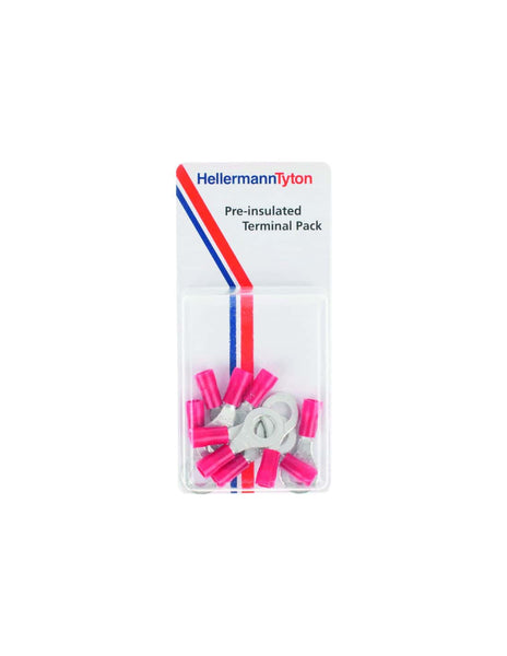 HellermannTyton Pre-Insulated Terminal Connectors PRPK1 Pack - Electrical Wire Terminals, Ring Terminals
