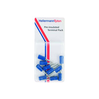 HellermannTyton Pre-Insulated Terminal Pack, Blue Electrical Wire Ferrules, Crimp Connectors