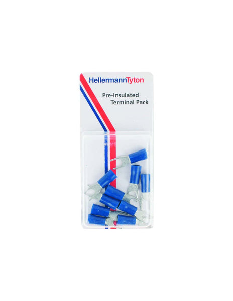 HELLERMANNTYTON Pre-Insulated Terminal Pack 2S35 10 - Blue Wire Connectors - Electrical Terminals
