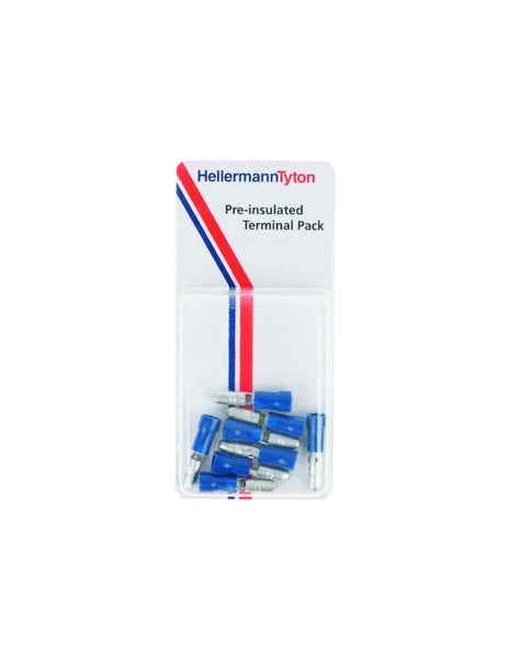 HellermannTyton Terminal Pre-Pack 2ULM4 8 Blue Pre-Insulated. Terminals for electrical wiring and connections - PRPK25