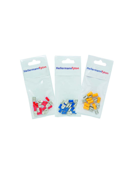 HellermannTyton Terminal Pre-Pack Assorted (PRPK28): Red, Blue, & Yellow Wire Connectors - Buy at chavda.com!